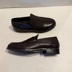 Brooks Brothers Penny Loafers Shoes Brown Leather Made In Italy Men Size 7.5 EUC
